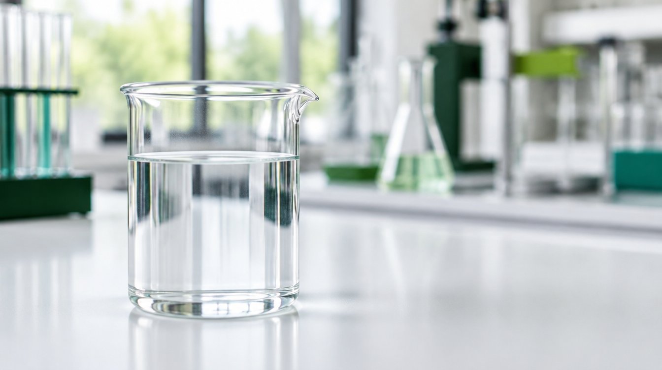 Laboratory beaker holding a clear, colorless liquid, illustrating NCCO 3000 thinner